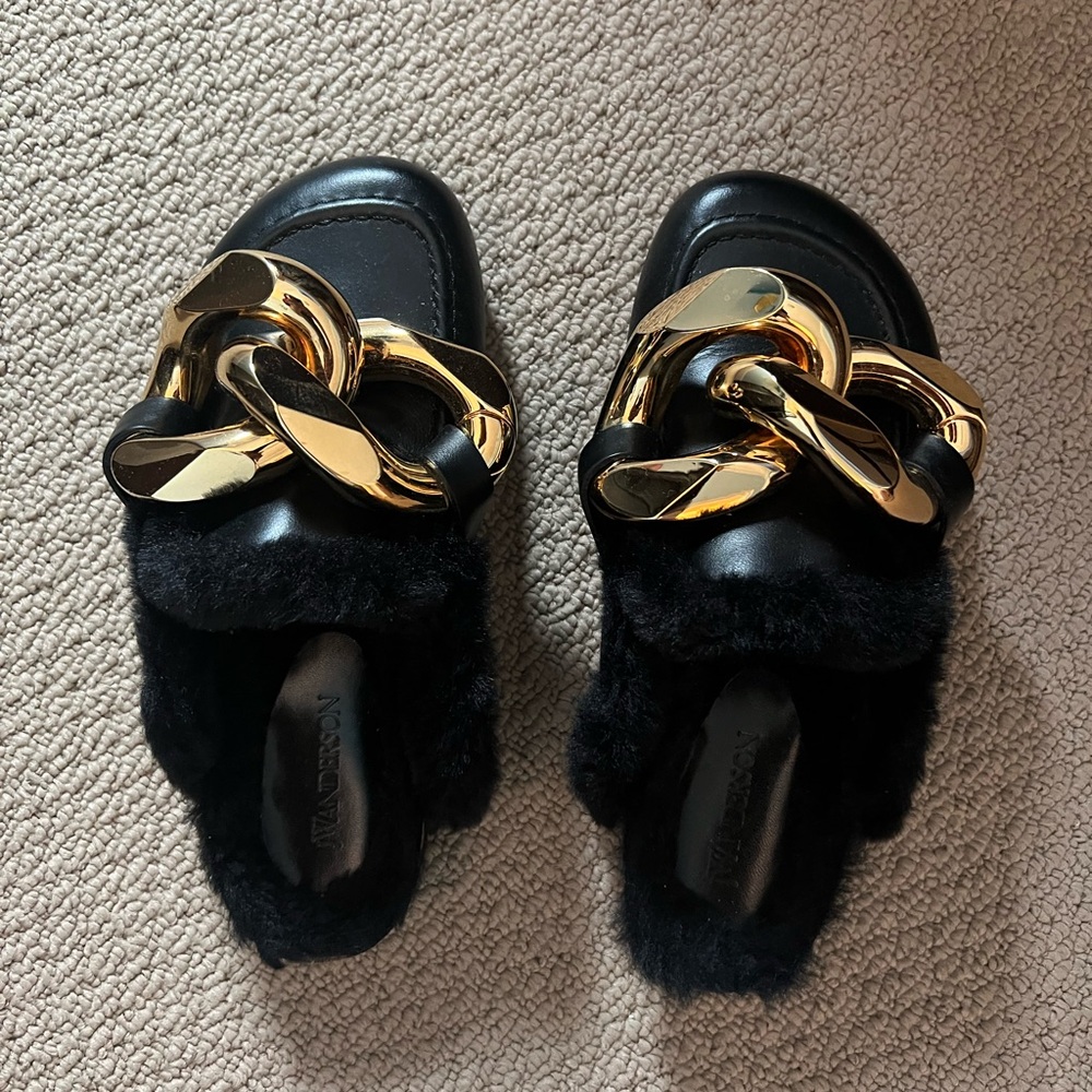 Authentic JW Anderson Fuzzy Slip On Loafers